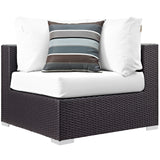 Modway Furniture Convene 7 Piece Outdoor Patio Sectional Set 0423 Espresso White EEI-2365-EXP-WHI-SET