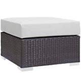 Modway Furniture Convene 7 Piece Outdoor Patio Sectional Set 0423 Espresso White EEI-2365-EXP-WHI-SET