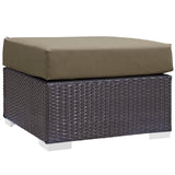 Modway Furniture Convene 5 Piece Outdoor Patio Sectional Set 0423 Espresso Mocha EEI-2366-EXP-MOC-SET