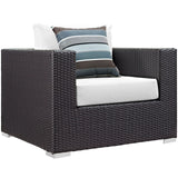 Modway Furniture Convene 4 Piece Outdoor Patio Sectional Set 0423 Espresso White EEI-2367-EXP-WHI-SET