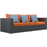 Modway Furniture Sojourn 3 Piece Outdoor Patio Sunbrella® Sectional Set EEI-2384-CHC-TUS-SET
