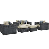 Summon 5 Piece Outdoor Patio Sunbrella® Sectional Set