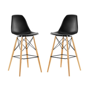 Pyramid Dining Side Bar Stool Set of 2 Black EEI-2422-BLK-SET