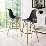 Pyramid Dining Side Bar Stool Set of 2 Black EEI-2422-BLK-SET