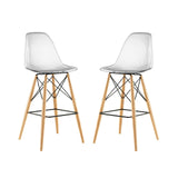 Pyramid Dining Side Bar Stool Set of 2 Clear EEI-2422-CLR-SET