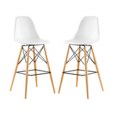 Pyramid Dining Side Bar Stool Set of 2 White EEI-2422-WHI-SET