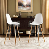 Pyramid Dining Side Bar Stool Set of 2 White EEI-2422-WHI-SET