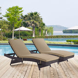 Convene Chaise Outdoor Patio Set of 2 Espresso Mocha EEI-2428-EXP-MOC-SET