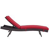 Convene Chaise Outdoor Patio Set of 2 Espresso Red EEI-2428-EXP-RED-SET
