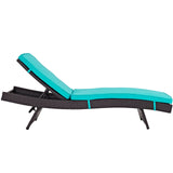 Convene Chaise Outdoor Patio Set of 2 Espresso Turquoise EEI-2428-EXP-TRQ-SET