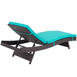 Convene Chaise Outdoor Patio Set of 2 Espresso Turquoise EEI-2428-EXP-TRQ-SET