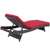 Convene Chaise Outdoor Patio Set of 4 Espresso Red EEI-2429-EXP-RED-SET