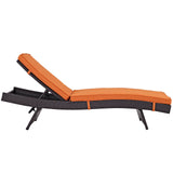 Convene Chaise Outdoor Patio Set of 6 Espresso Orange EEI-2430-EXP-ORA-SET