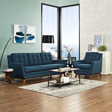 Beguile Living Room Set Upholstered Fabric Set of 2 Azure EEI-2433-AZU-SET