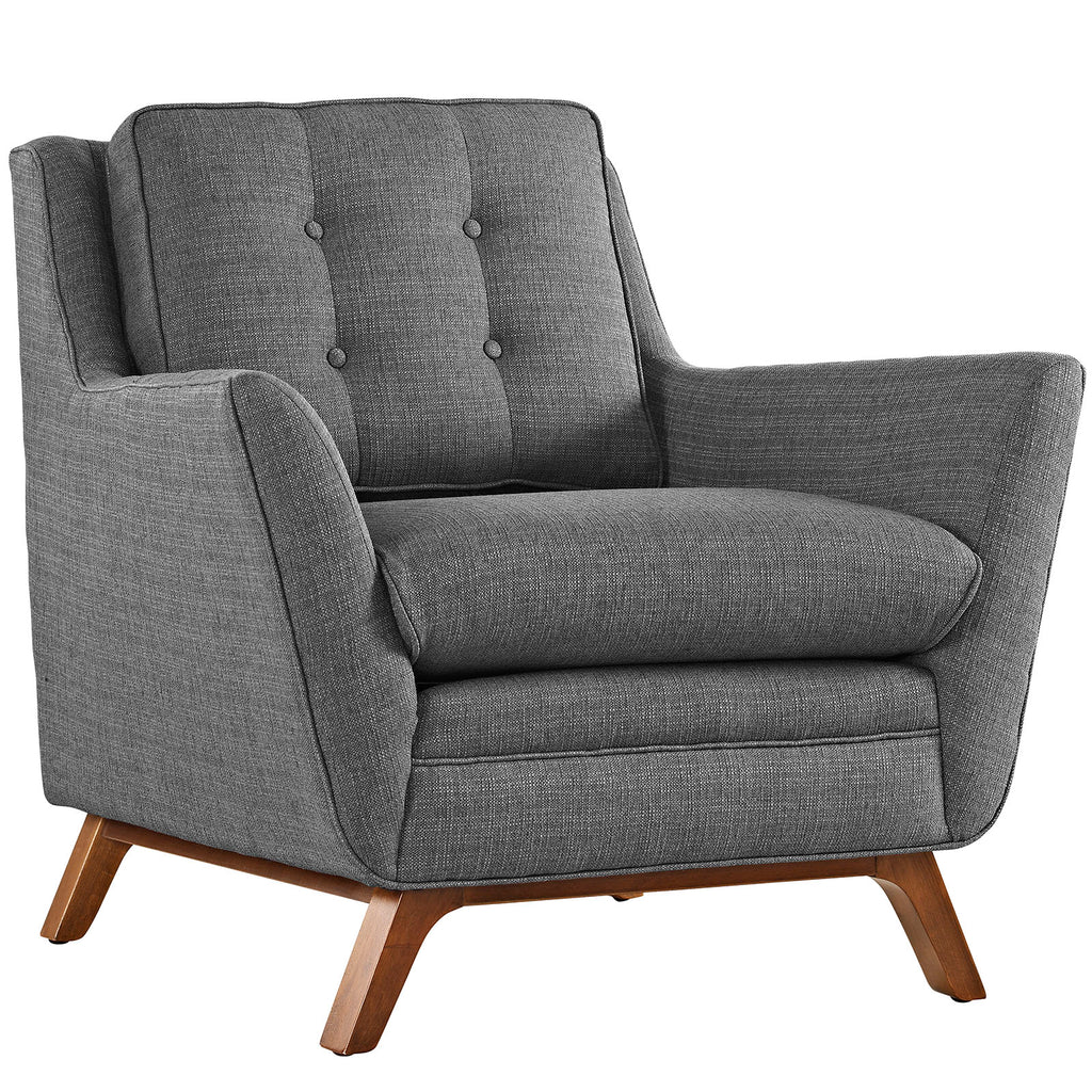 Beguile Living Room Set Upholstered Fabric Set of 2 Gray EEI-2433-DOR-SET