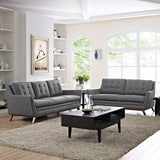 Beguile Living Room Set Upholstered Fabric Set of 2 Gray EEI-2434-DOR-SET