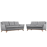 Beguile Living Room Set Upholstered Fabric Set of 2 Expectation Gray EEI-2434-GRY-SET
