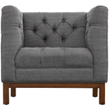 Panache Living Room Set Upholstered Fabric Set of 2 Gray EEI-2436-DOR-SET