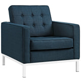 Loft Armchairs Upholstered Fabric Set of 2 Azure EEI-2440-AZU-SET