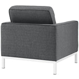 Loft Armchairs Upholstered Fabric Set of 2 Gray EEI-2440-DOR-SET