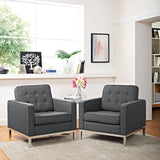 Loft Armchairs Upholstered Fabric Set of 2 Gray EEI-2440-DOR-SET