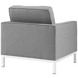 Modway Furniture Loft Armchairs Upholstered Fabric Set of 2 Light Gray 31 x 31 x 32