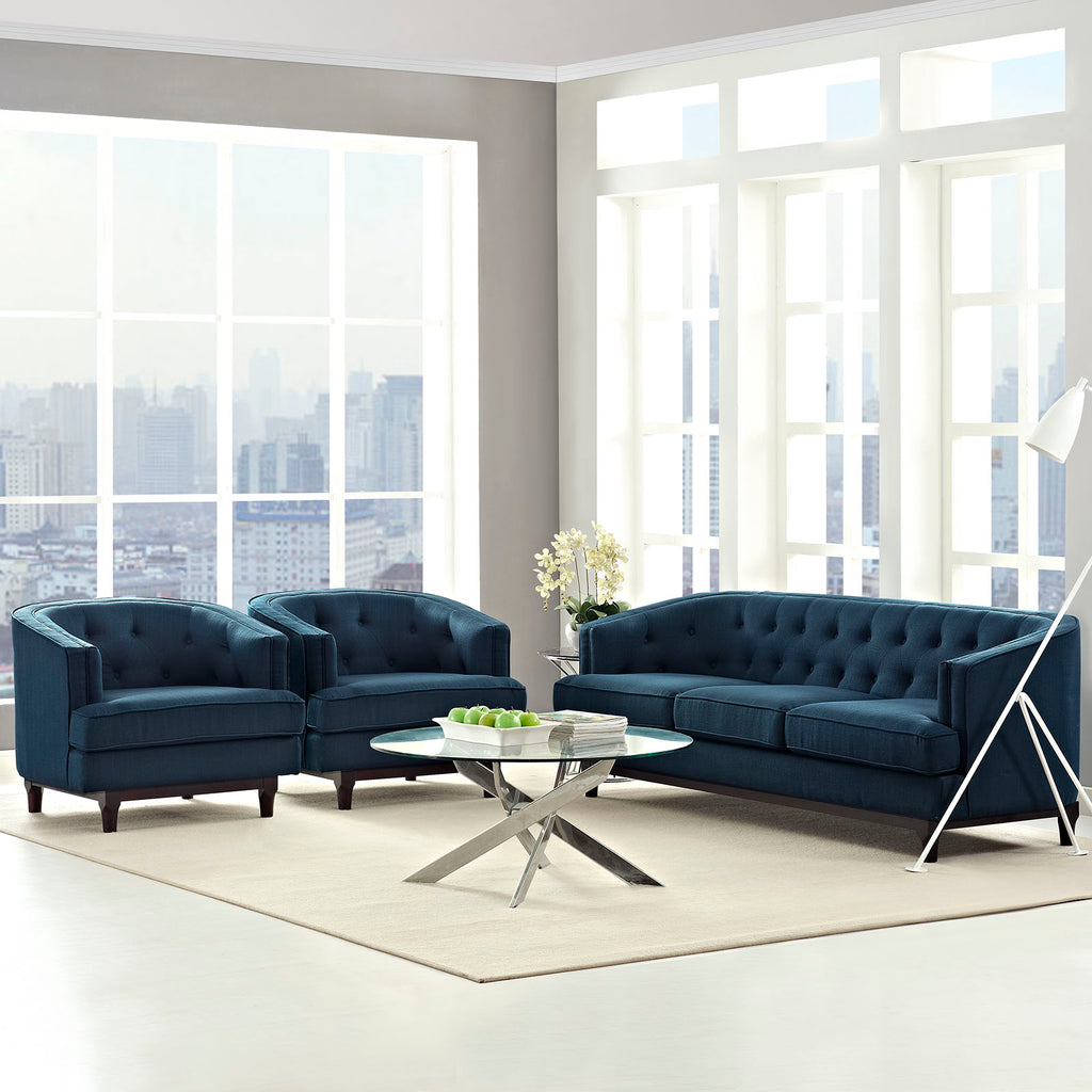Coast Living Room Set Set of 3 Azure EEI-2448-AZU-SET