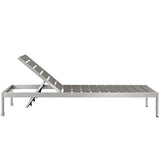 Shore 2 Piece Outdoor Patio Aluminum Set Silver Gray EEI-2465-SLV-GRY-SET