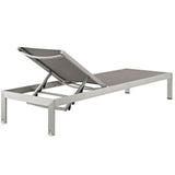 Shore Chaise Outdoor Patio Aluminum Set of 6 Silver Gray EEI-2474-SLV-GRY-SET