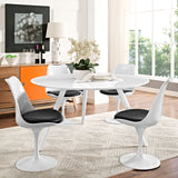 Lippa 54" Round Wood Top Dining Table with Tripod Base White EEI-2524-WHI