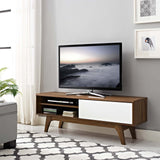 Envision 48” TV Stand Walnut White EEI-2538-WAL-WHI