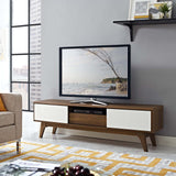Envision 59” TV Stand Walnut White EEI-2540-WAL-WHI