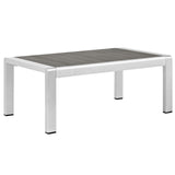Shore 7 Piece Outdoor Patio Aluminum Sectional Sofa Set Silver Gray EEI-2562-SLV-GRY