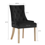 Pose Performance Velvet Dining Chair Black EEI-2577-BLK