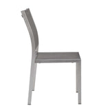 Shore Side Chair Outdoor Patio Aluminum Set of 2 Silver Gray EEI-2585-SLV-GRY-SET