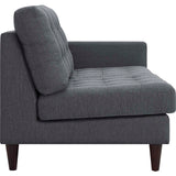 Empress Right-Facing Upholstered Fabric Loveseat Gray EEI-2595-DOR