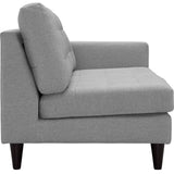 Empress Right-Facing Upholstered Fabric Loveseat Light Gray EEI-2595-LGR