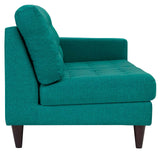 Empress Right-Facing Upholstered Fabric Loveseat Teal EEI-2595-TEA