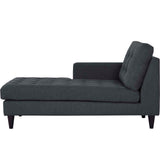 Empress Left-Arm Upholstered Fabric Chaise Gray EEI-2596-DOR