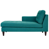 Empress Left-Arm Upholstered Fabric Chaise Teal EEI-2596-TEA