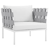 Harmony Outdoor Patio Aluminum Armchair White White EEI-2602-WHI-WHI