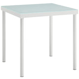 Harmony Outdoor Patio Aluminum Side Table White EEI-2604-WHI