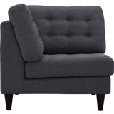 Empress Upholstered Fabric Corner Sofa Gray EEI-2610-DOR
