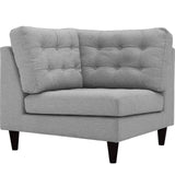 Modway Furniture Empress Upholstered Fabric Corner Sofa 0423 Light Gray EEI-2610-LGR