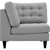 Modway Furniture Empress Upholstered Fabric Corner Sofa 0423 Light Gray EEI-2610-LGR