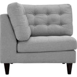 Empress Upholstered Fabric Corner Sofa Light Gray EEI-2610-LGR