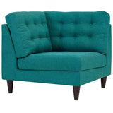 Modway Furniture Empress Upholstered Fabric Corner Sofa 0423 Teal EEI-2610-TEA