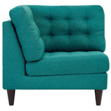 Modway Furniture Empress Upholstered Fabric Corner Sofa 0423 Teal EEI-2610-TEA