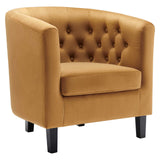 Prospect Performance Velvet Armchair Cognac EEI-2613-COG