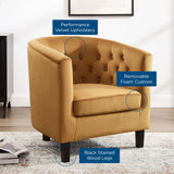 Prospect Performance Velvet Armchair Cognac EEI-2613-COG